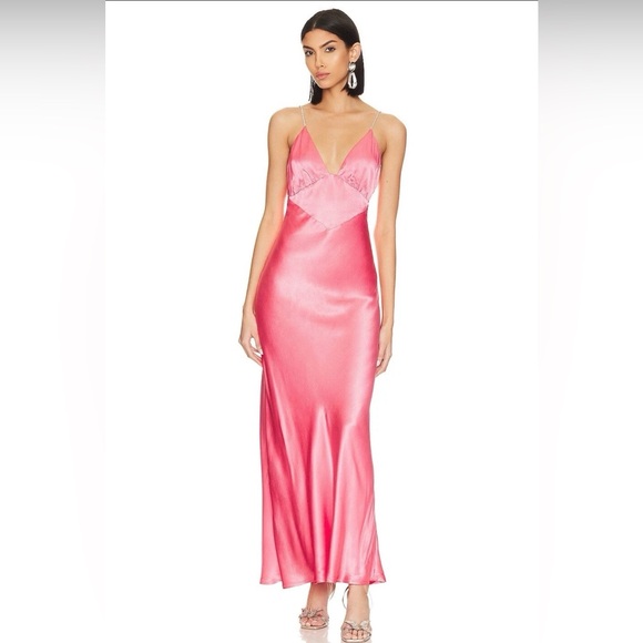 Bardot Dresses & Skirts - Capri Diamonte Slip Maxi Dress Melon Pink Large FairyCore Coquette Prom Babydoll